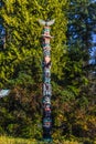 Stanley Park Totem Poles, Vancouver, BC Royalty Free Stock Photo