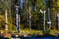 Stanley Park Totem Poles, Vancouver, BC Royalty Free Stock Photo