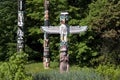 Stanley Park Totem Poles native artworks Royalty Free Stock Photo