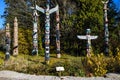 Stanley Park Totem Poles, Vancouver, BC Royalty Free Stock Photo