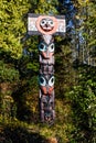 Stanley Park Totem Poles, Vancouver, BC Royalty Free Stock Photo