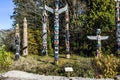 Stanley Park Totem Poles, Vancouver, BC Royalty Free Stock Photo