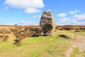 The Cork Stone dominates Stanton Moor, Derbyshire Royalty Free Stock Photo