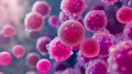 Staphylococcus (staph) is a group of bacteria under the microscope. 3d visualization