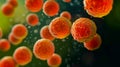 Staphylococcus (staph) is a group of bacteria under the microscope. 3d visualization