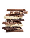 Chocolate Tower on White Background Royalty Free Stock Photo