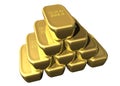 Staple of gold bars Royalty Free Stock Photo