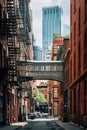 The Staple Street Skybridge, in Tribeca, Manhattan, New York City Royalty Free Stock Photo