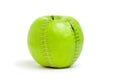 Stapled green apple Royalty Free Stock Photo