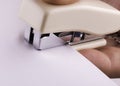 Stapler for binding sheets of paper closeup Royalty Free Stock Photo