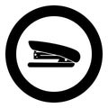 Stapler icon black color in circle Royalty Free Stock Photo