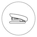 Stapler icon black color in circle vector illustration isolated Royalty Free Stock Photo