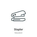 Stapler outline vector icon. Thin line black stapler icon, flat vector simple element illustration from editable education concept Royalty Free Stock Photo