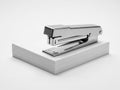 Stapler on paper stack isolated on white background Royalty Free Stock Photo