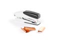 Stapler for paper on white background. Closeup Royalty Free Stock Photo