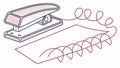 Stapler with Staple Chain Vector, vector design Generative AI Royalty Free Stock Photo