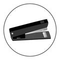 Stapler, staple, paper, office equipment, black color vector illustration. Stationery Royalty Free Stock Photo