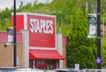 Staples Storefront. Staples is an American office retail company specialized in office supplies. Royalty Free Stock Photo