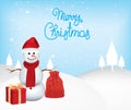 Snowman with presents Royalty Free Stock Photo