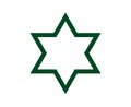 Star Six Pointed Shape Outline Green Stroke Star Royalty Free Stock Photo