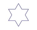 Star Six Pointed Shape Outline Stroke Blue Royalty Free Stock Photo