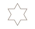 Star Six Pointed Shape Outline Stroke Brown Royalty Free Stock Photo