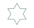 Star Six Pointed Shape Outline Stroke Green Royalty Free Stock Photo