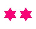 Six Pointed Star Shape Pink Design Elements Royalty Free Stock Photo