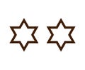 Star Shape Six Pointed Star Outline Brown Royalty Free Stock Photo