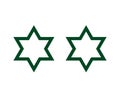 Star Shape Six Pointed Star Outline Green Royalty Free Stock Photo