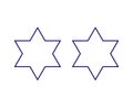 Star Shape Six Pointed Star Outline Blue Design Royalty Free Stock Photo