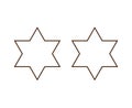 Star Shape Six Pointed Star Outline Brown Royalty Free Stock Photo