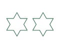Star Shape Six Pointed Star Outline Green Design Royalty Free Stock Photo