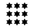 Six Pointed Star Shape Collection Black Design Royalty Free Stock Photo