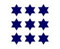 Six Pointed Star Shape Collection Blue Royalty Free Stock Photo