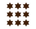 Six Pointed Star Shape Collection Brown Design Royalty Free Stock Photo