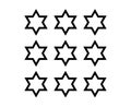 Six Pointed Star Shape Outline Collection Black Royalty Free Stock Photo