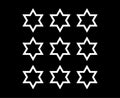 Six Pointed Star Shape Outline Collection Black And White Royalty Free Stock Photo