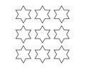 Six Pointed Star Shape Outline Collection Black Design Royalty Free Stock Photo