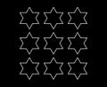 Six Pointed Star Shape Outline Collection Black And White Royalty Free Stock Photo
