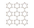 Six Pointed Star Shape Outline Collection Brown Royalty Free Stock Photo