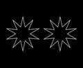 Star Shape Black And White Outline Stroke Elements Royalty Free Stock Photo