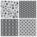 Star abstract seamless pattern texture set Royalty Free Stock Photo