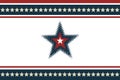 Star, America and graphic with stripes on banner for illustration, theme or abstract on themed background. Empty, mockup Royalty Free Stock Photo