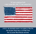48 Star American Flag Flat - Artistic Brush Strokes and Splashes Royalty Free Stock Photo