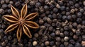 Star anise and black pepper Royalty Free Stock Photo