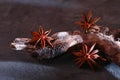 Star anise, on a branch from a tree, close, horizontal, wallpaper, no people,