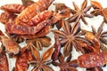 Star anise and chilli pepper Royalty Free Stock Photo