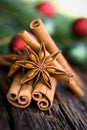 Star anise and cinnamon sticks