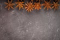 star anise on a gray background Royalty Free Stock Photo